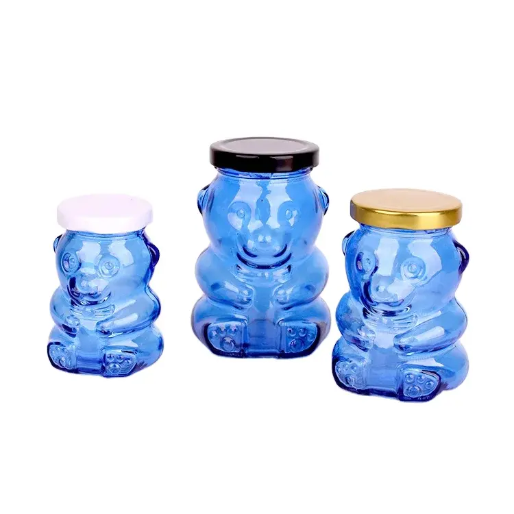 Wholesale honey glass bottle 120ml packaging bear bottle 180ml tinplate lid bird's nest packaging bottle 280ml