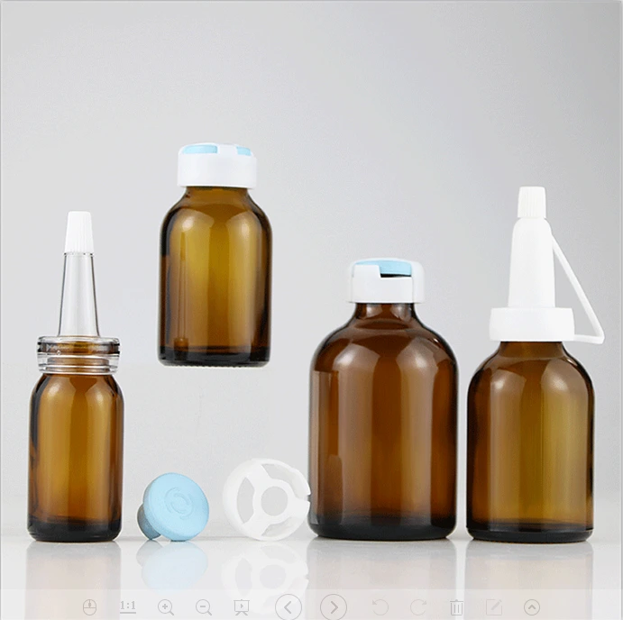 Brown Glass Mold Dispensing Bottle Essence Original Liquid Bottle Saline Bottle 10ml Teal Medical Celine Bottle